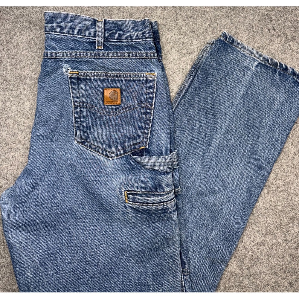 Carhartt Carpenter Jeans Relaxed Fit Mens 34x34 B171 DST  Denim Workwear Pants